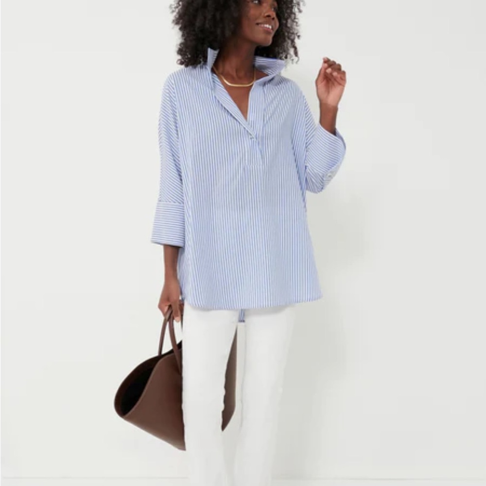 Tuckernuck Blue Stripe Willow Blouse